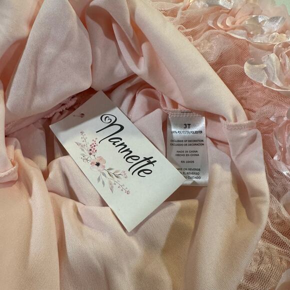Nanette Toddler Girl 3T Pink Formal Floral Dress - Picture 5 of 6